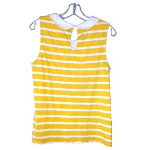Modcloth Sleeveless Top Yellow and White Large - Picture 2 of 3